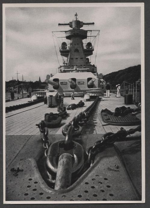 Turm Lukow und Gefechtsmast der Admiral Scheer... Grote foto, Verzamelen, Militaria | Tweede Wereldoorlog, Landmacht, Foto of Poster