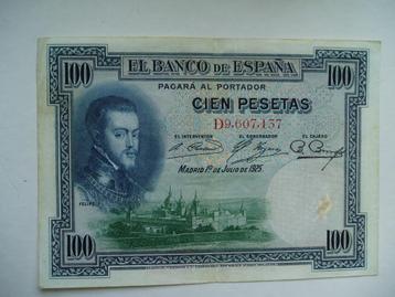 748. Spanje, 100 pesetas 1925 Felipe II. beschikbaar voor biedingen