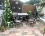 2 houten opklapbare tuinstoelen, Ophalen of Verzenden, Gebruikt, Hout