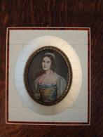 Elfenbein portret miniatuur Helène Sedlmayr, Antiek en Kunst, Ophalen of Verzenden