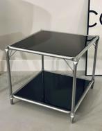 Vintage IKEA Laxvik salontafel zwart glas, Ophalen, Zo goed als nieuw, Rechthoekig, Glas