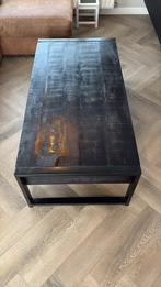 Stoere houten salontafel, Ophalen, Gebruikt, 100 tot 150 cm, 50 tot 100 cm