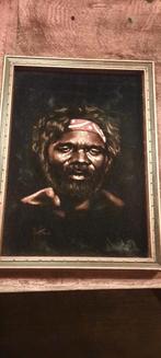 Vintage  schilderij  op fluweel,aboriginal  Australië., Ophalen of Verzenden