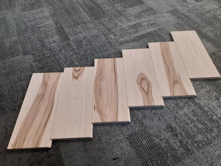 Unieke Hard Maple / Esdoorn - Olijfhout vloerdelen 16x160mm, Tuin en Terras, Palen, Balken en Planken, Nieuw, Planken, 180 tot 250 cm