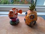 Vissenkom/aquarium ornament Nemo + SpongeBob huis =4 euro, Dieren en Toebehoren, Ophalen, Gebruikt, Sierelement