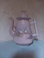 Antiek roze emaille koffiekan met landschap, Ophalen of Verzenden