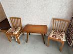 Vintage tafel + 2 stoelen jaren 60/70, Ophalen of Verzenden
