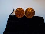 Vergulde manchetknopen van stuivers, Ophalen of Verzenden, Gebruikt, Overige materialen, Verguld