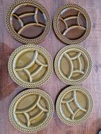 Vintage Gourmet Borden / Fondue Borden - 6 stuks, Gebruikt, Ophalen of Verzenden, Bord(en), Overige stijlen