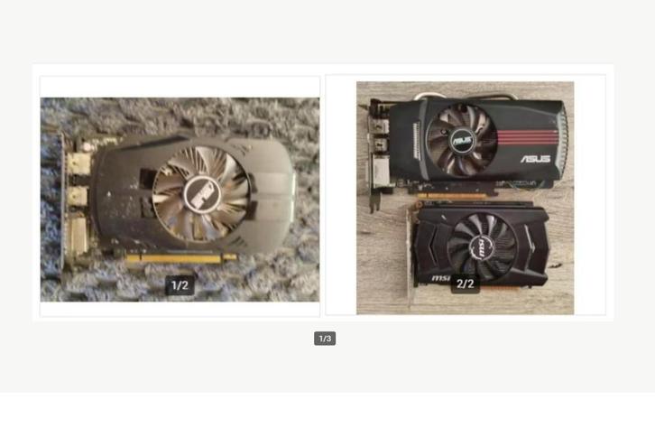(GTX 1050 Ti, €60) - (GTX 750 Ti, €50) - (AMD HD 7770, €25), Computers en Software, Videokaarten, Gebruikt, PCI-Express 3.0, GDDR5