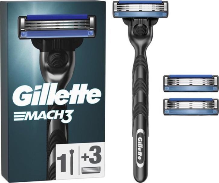 Gillette Mach3 - Scheersysteem en 3 Scheermesjes, Sieraden, Tassen en Uiterlijk, Uiterlijk | Gezichtsverzorging, Nieuw, Gehele gezicht