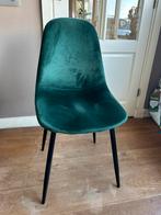 Groene velvet stoel, Huis en Inrichting, Stoelen, Gebruikt, Stof, Eén, Ophalen