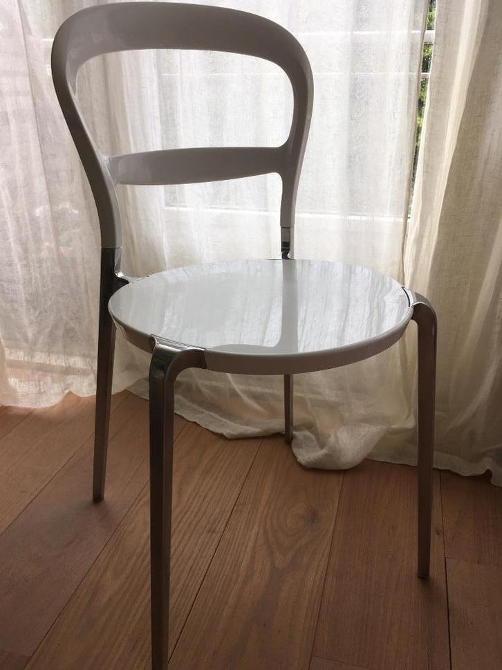 Stoel Calligaris, Huis en Inrichting, Stoelen, Gebruikt, Eén, Kunststof, Metaal, Wit, Ophalen