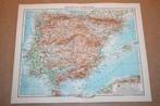 Originele oude kaart Spanje en Portugal - ca 1930 !!, Gelezen, Ophalen of Verzenden, Spanje