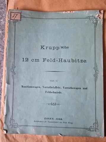 Antiek voorshrift krupp,sche 12 cm feld haubitze toebehoren beschikbaar voor biedingen