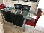KAVE Home NARA uitschuifbare glazen eettafel 160-240cm, Huis en Inrichting, Tafels | Eettafels, Ophalen, Gebruikt, 50 tot 100 cm