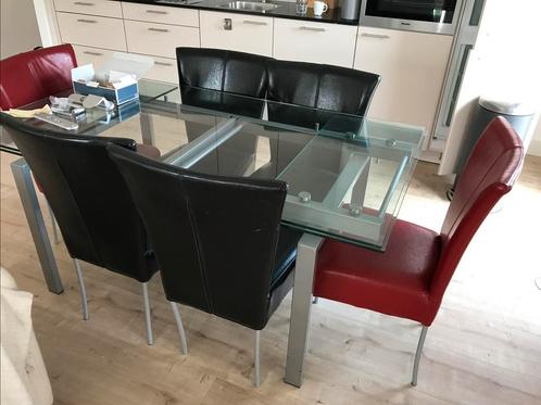 KAVE Home NARA uitschuifbare glazen eettafel 160-240cm, Huis en Inrichting, Tafels | Eettafels, Gebruikt, 50 tot 100 cm, 150 tot 200 cm