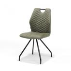 Eetkamerstoel Carlos stof soft groen | Webshop, Huis en Inrichting, Stoelen, Modern design, Overige kleuren, Nieuw, Ophalen of Verzenden
