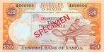 Samoa 20 Tala 1985 Unc Specimen pn 28s, Ophalen, Los biljet