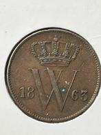 Nette cent 1863, Postzegels en Munten, Munten | Nederland, Ophalen of Verzenden, Koning Willem III, 1 cent, Losse munt
