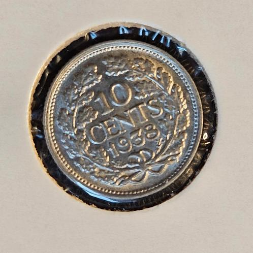 Dubbeltje zilver1938, Postzegels en Munten, Munten | Nederland, Losse munt, 10 cent, Koningin Juliana, Zilver, Ophalen of Verzenden