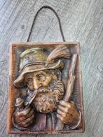 Plaat van was of wax oude man met pijp, Ophalen of Verzenden
