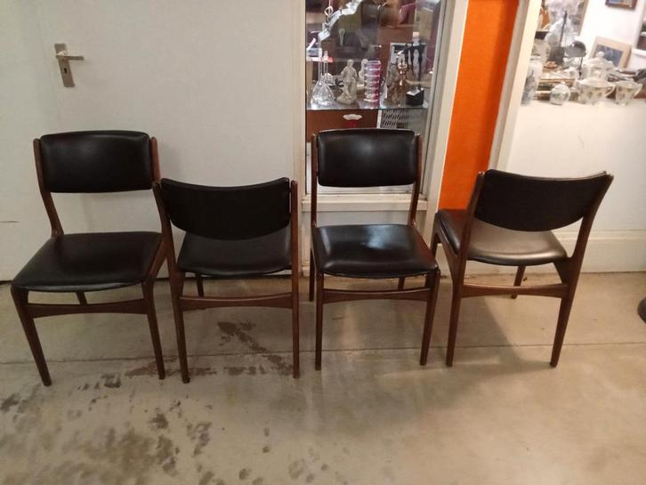 Louis van Teeffelen vintage eetkamerstoelen, Huis en Inrichting, Stoelen, Gebruikt, Zwart, Ophalen of Verzenden