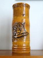 Grote handgemaakte Chinese bamboe Penseelhouder Bitong, Ophalen of Verzenden