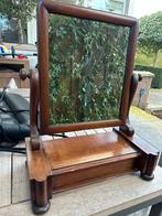 Antieke Engelse Spiegel met Houten Frame, Ophalen of Verzenden, Overige vormen, Minder dan 50 cm, Minder dan 100 cm