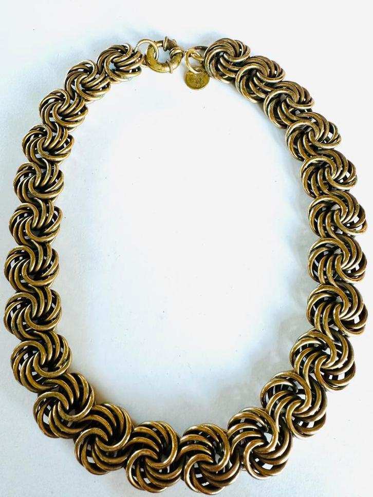 Ermani Bulatti vintage ketting van brons, Sieraden, Tassen en Uiterlijk, Kettingen, Zo goed als nieuw, Overige materialen, Bruin