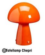 Gezocht....oranje  glazen mushroom tafellamp Chepri Kwantum, Huis en Inrichting, Lampen | Tafellampen, Minder dan 50 cm, Glas