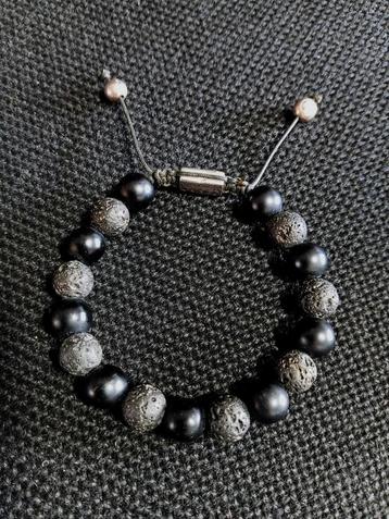 NORTHSKULL armband 925 zilver lavasteen en onyx edelsteen  beschikbaar voor biedingen