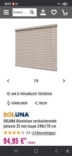 Aluminium Jaloezie 240x170 cm - Taupe, Huis en Inrichting, Stoffering | Gordijnen en Lamellen, Ophalen, Zo goed als nieuw, 200 cm of meer