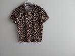Panterprint top, Kleding | Dames, Tops, Bruin, Ophalen of Verzenden, Zo goed als nieuw, Korte mouw