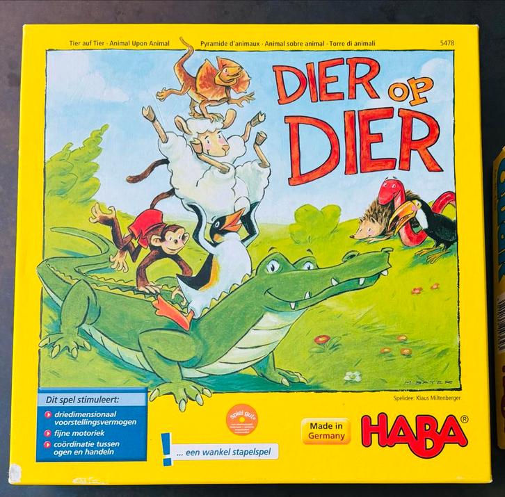 HABA | Dier op Dier | Stapelspel, Hobby en Vrije tijd, Gezelschapsspellen | Bordspellen, Gebruikt, Een of twee spelers, Drie of vier spelers