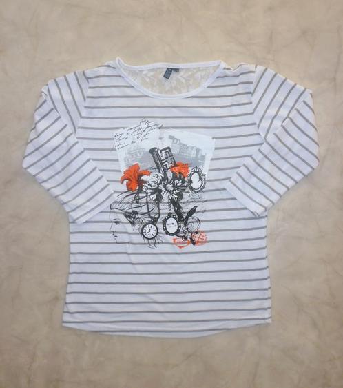 Longsleeve gestreept wit (mt 164/170), Kinderen en Baby's, Kinderkleding | Maat 164, Zo goed als nieuw, Meisje, Shirt of Longsleeve