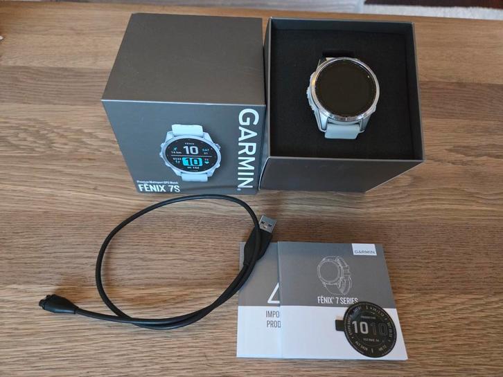 Garmin Fenix 7S - Wit/Zilver, Sieraden, Tassen en Uiterlijk, Sporthorloges, Gebruikt, Android, Zilver, Afstand, Calorieverbanding