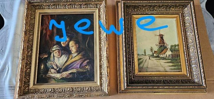 oude schilderijen 2 stuks, Antiek en Kunst, Kunst | Schilderijen | Klassiek, Ophalen of Verzenden