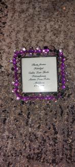 Fotolijst met paarse steentjes, Ophalen of Verzenden, Zo goed als nieuw