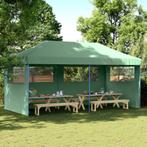 Partytent inklapbaar pop-up met 3 zijwanden groen, Tuin en Terras, Partytenten, Opvouwbaar, Partytent, Minder dan 4 meter, Nieuw