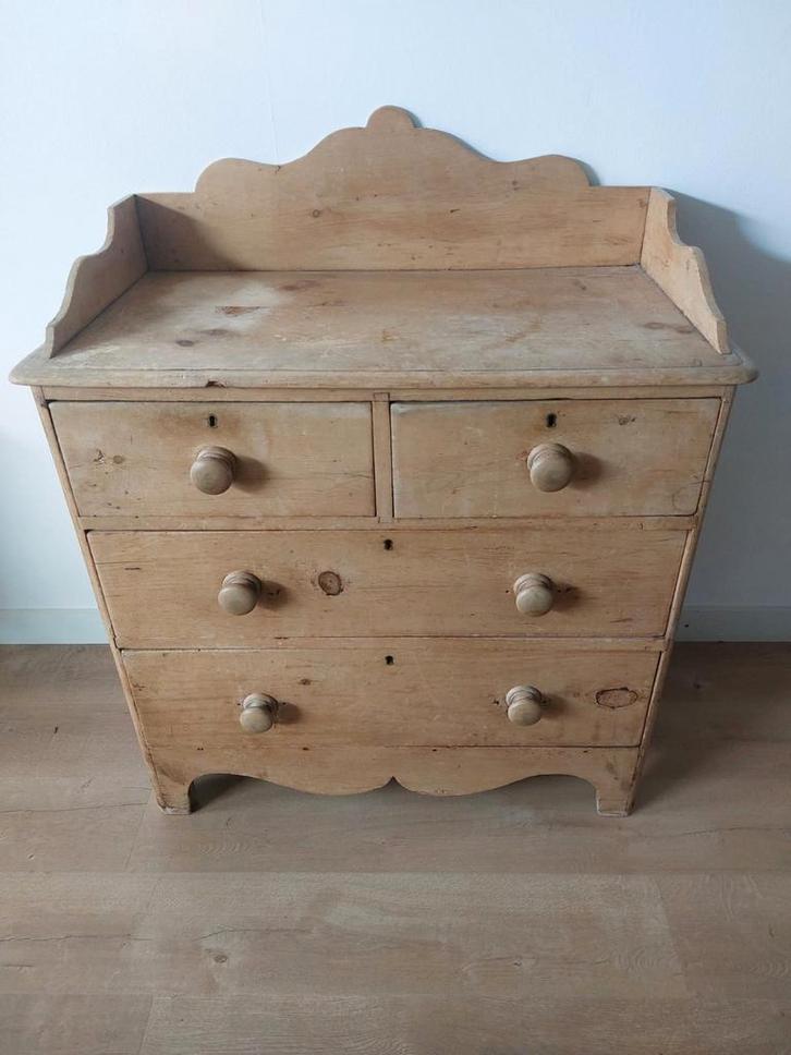 Antieke Grenen Commode - Jaren '20, Huis en Inrichting, Kasten | Dressoirs, Gebruikt, 50 tot 100 cm, 50 tot 75 cm, Met lade(s)