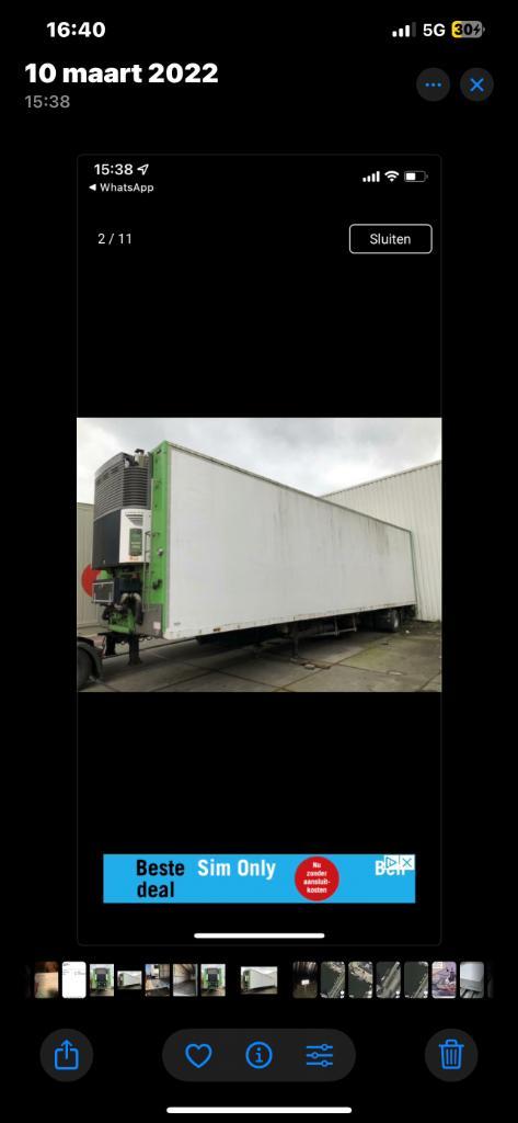 City trailer oplegger koelwagen met laadklep tot 2000kg, Zakelijke goederen, Machines en Bouw | Transport, Ophalen of Verzenden