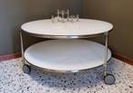 Vintage Salontafel op 3 wielen, Ophalen, 50 tot 100 cm, 50 tot 100 cm, Zo goed als nieuw