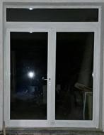 Aluminium buitendeur wit 203 b x 257 h met dubbele beglazing, Doe-het-zelf en Verbouw, Kozijnen en Schuifpuien, 150 tot 225 cm