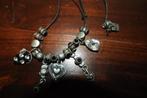 Otazu mooie knoop ketting hangers stenen zilver zwart, Overige materialen, Verzenden, Zo goed als nieuw, Met strass