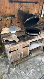 Kamado ingebouwd met kastje, Tuin en Terras, Ophalen, Gebruikt, Houtskool, Inbouw