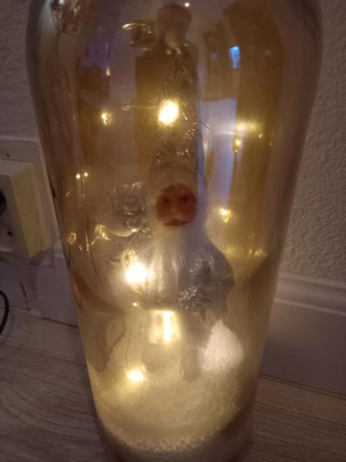 Kerstman in glazen fles met sneeuw functie/melodie/ licht, Diversen, Kerst, Ophalen of Verzenden