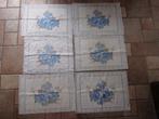 Vintage stoffen placemats met blauwe bloemen, 6 stuks, Huis en Inrichting, Keuken | Textiel, Blauw, Ophalen of Verzenden, Zo goed als nieuw