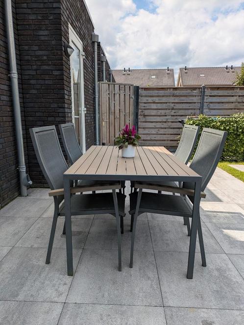 Bois le Duc, Tuin en Terras, Tuinsets en Loungesets, Gebruikt, Tuinset, Aluminium, 4 zitplaatsen, Eettafel, Ophalen