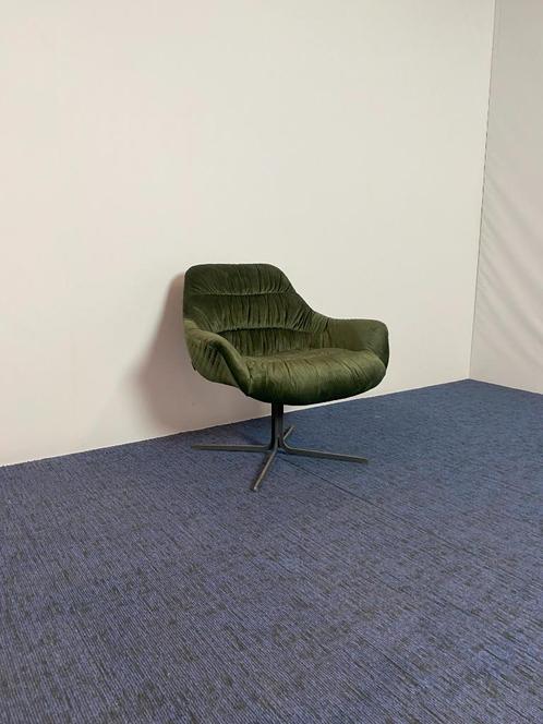 4 x Fauteuil Trendline Ally, donkergroen, zwart frame, Huis en Inrichting, Fauteuils, Gebruikt, Stof, 50 tot 75 cm, Minder dan 75 cm